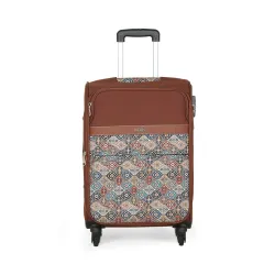 ZOUK Avasa Jammu Kaleen Polyester Soft 4 Spinner Wheel 360° Rotating Cabin 50 cm Multicolor Trolley, Luggage, Suitcase B