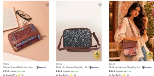 Image of ZOUK Handbags & Clutches at minimum 85% Discount