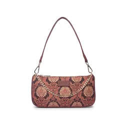 ZOUK Jodhpur Damask Vegan Leather Baguette Bag