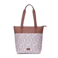 ZOUK Printed Jute & Vegan Leather Everyday Tote Bag