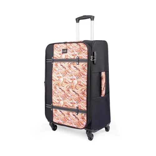 Image of ZOUK Saira Nicobar Coral Polyester Soft 4 Spinner Wheel 360° Rotating Medium 69 cm Trolley Bags | Luggage |