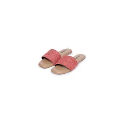 ZOUK Womens Shimla Freesia Casual Flats RedFlat Sandal