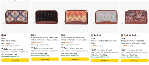 Image of Zouk Women's Wallet upto 70% discount 