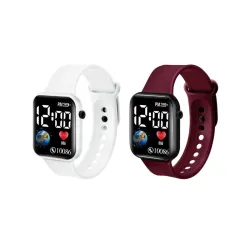ZOVUTA Colorful Kids Digital LED Watch Combo