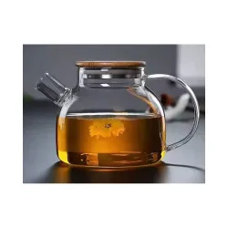 ZROY ENTERISE Borosilicate Round Glass Tea Pot