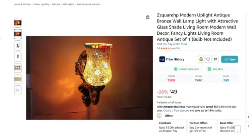 Image of Zsquarehp Modern Uplight Antique Bronze Wall Lamp