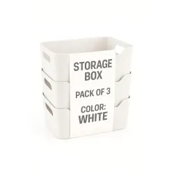 Zuku Storage Box Baske (White,3Pcs)