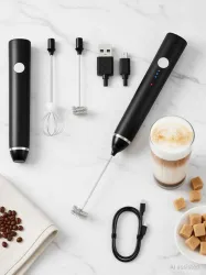 Zulay Kitchen USB Rechargeable Milk Frother with 2 Whisks