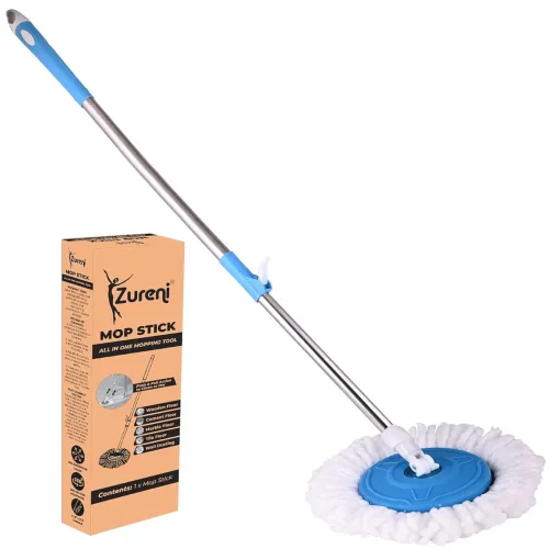 Image of Zureni Bucket Spin Mop Stick Rod with Microfiber Refill Pocha