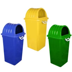 Zureni Dome Dust Bin 60 L (Pack of 3)