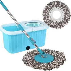 Zureni Spin Mop Set with Bucket 360° Cleaning Extendable Handle