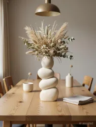 Zynkraft Ceramic Stone Vase for Home Decor Large Ceramic Vase for Pampas Grass