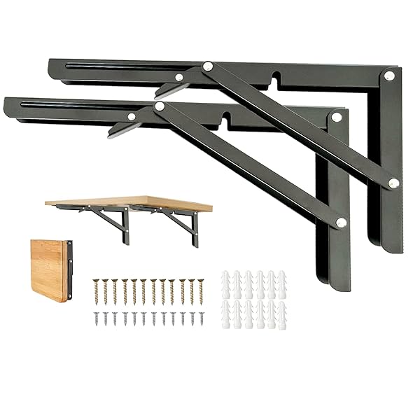 16 Inch Heavy Duty Folding Shelf Brackets, 2 Pcs 