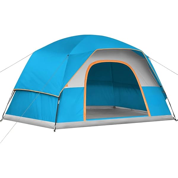 3-8 Person Family Camping Tent – All-Season Waterproof Dome Tent with Rainfly