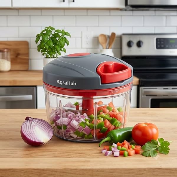 3 Stainless Steel Blade, Powerful Mini Handy Quick 450 ml Vegetable & Fruit