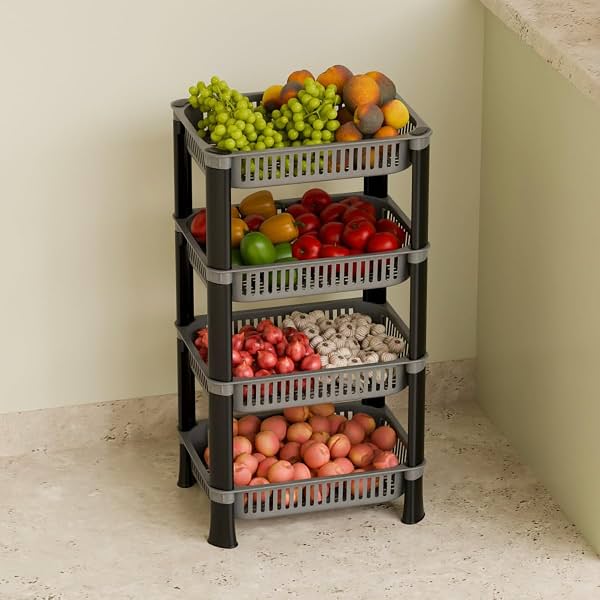 4-Layer Multipurpose Plastic Kitchen Storage Rack