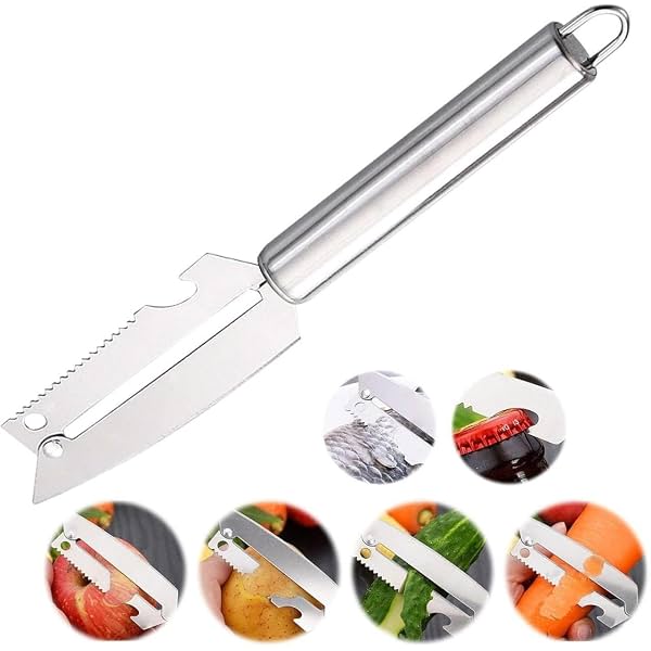 4-in-1 Stainless Steel Vegetable Peeler Knife Bottle Opener Tool