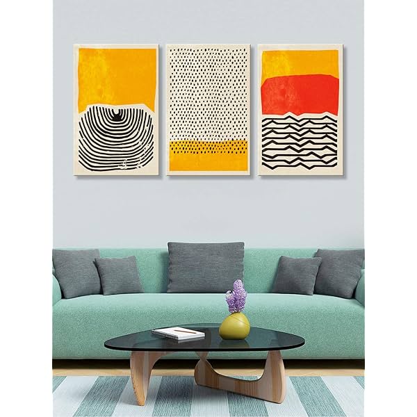 999STORE Wooden Framed Canvas Paintings 54x30 Set of 3