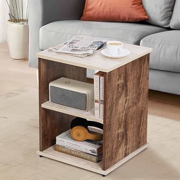ABOUT SPACE Bed Side Table with Solid Finish Space Saving Furniture