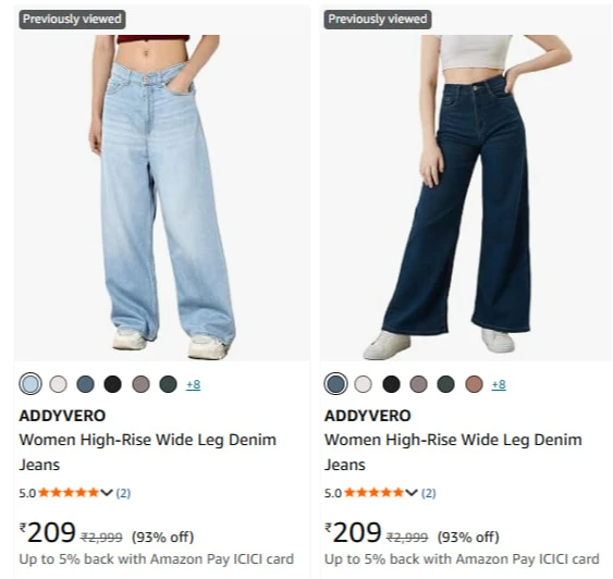 ADDYVERO Women Denim Jeans at stating ₹209