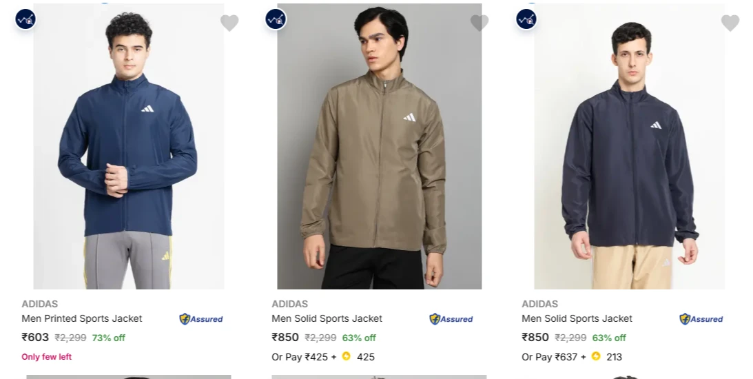 ADIDAS Men's Jackets upto 73% Discount