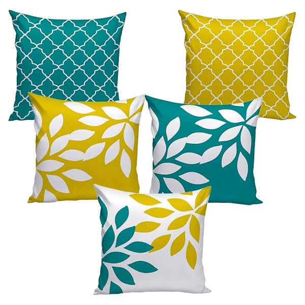 AEROHAVEN Velvet Decorative Throw Cushion Covers 16" x 16" (Set of 5)