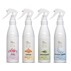 AIR-ROMA Air Freshener Spray Combo of 4 (200ml Each) | Atlantic Breeze, Sandal