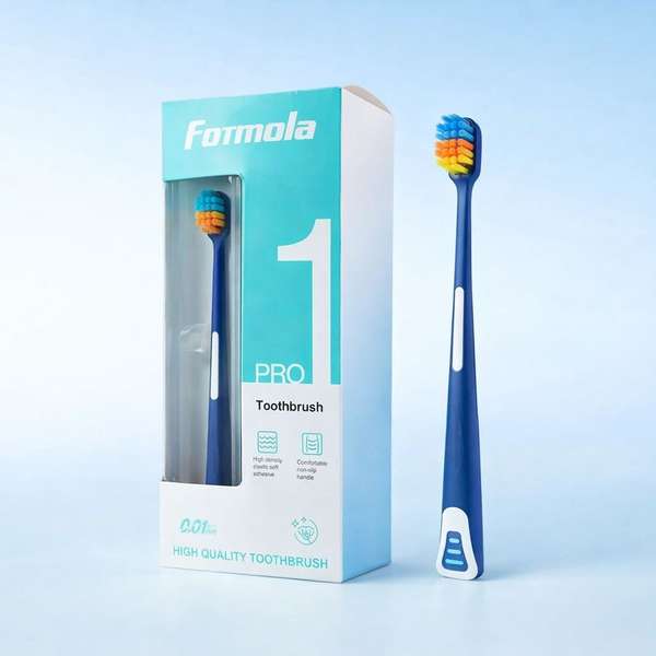 AK10ZONE 2 In 1 Soft Bristle Toothbrush With Tongue Cleaner Scraper Soft Toothbrush