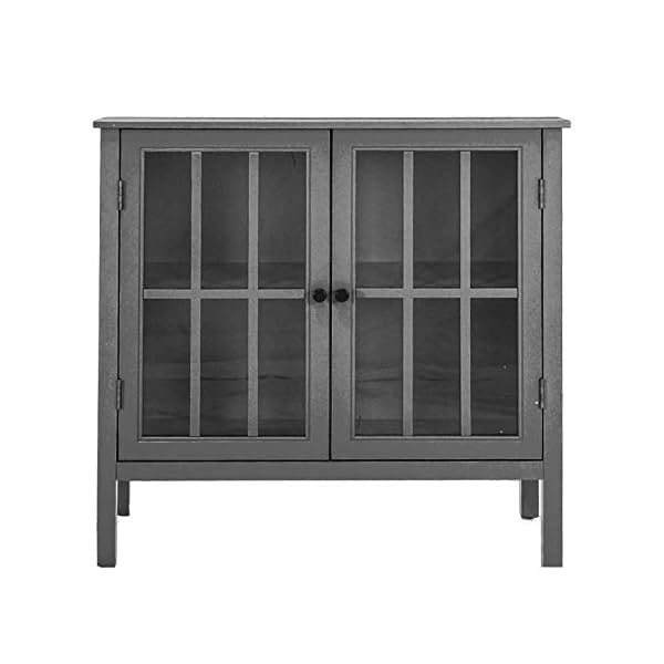 APRODZ Soild Wood Vicuna Two Door Sideboard Storage Cabinet for Living Room