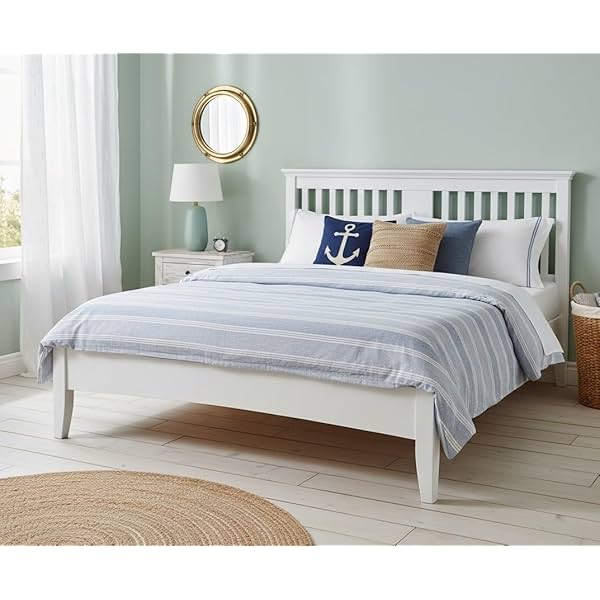 APRODZ Solid Wood Parma Queen Size Bed – Elegant and Stylish Bedroom Furniture Without Storage for a Modern Home (White