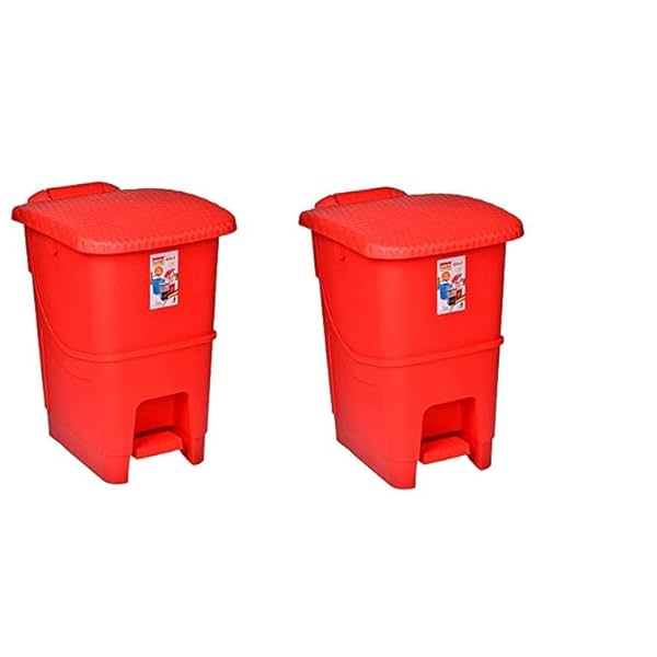 ARISTO splash plastic pedal dustbin 25 Ltr RED