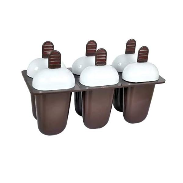 ATEVON Plastic Ice Candy Maker Kulfi Maker Moulds Set with 6 Cups
