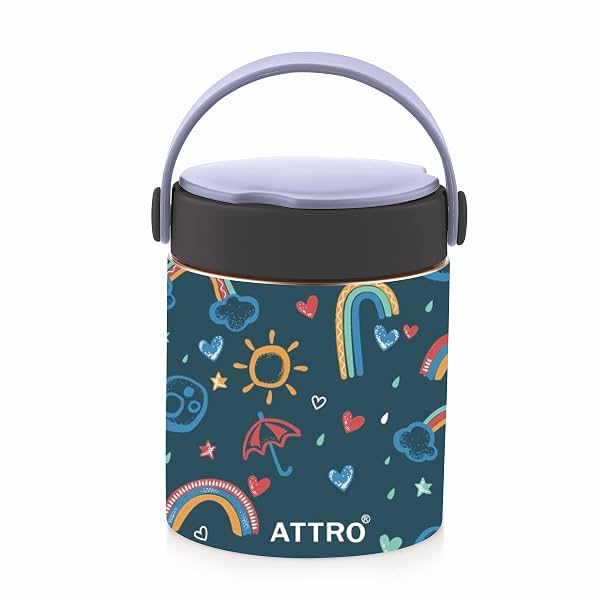 ATTRO Happy Go Vacuum Insulated ISI Certified Stainless Steel Soup Jar 500ml