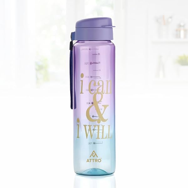 ATTRO Plastic Sports Buddy Deluxe Water Bottle BPA-Free with Leak-Proof Flip-Top