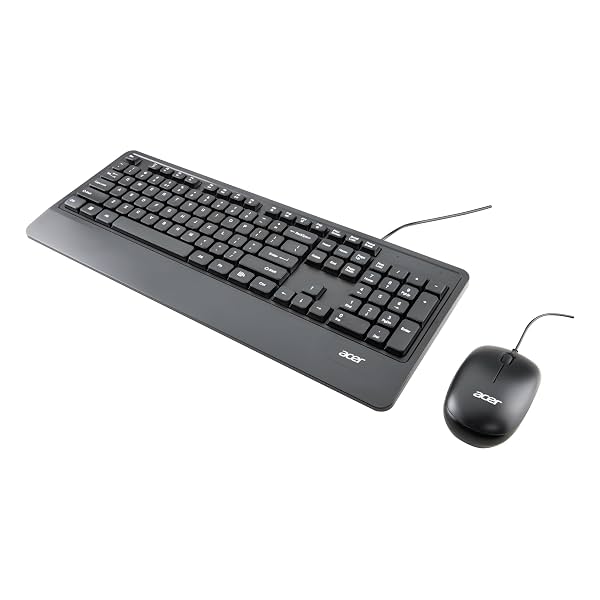 Acer PalmEase Wired Keyboard & Mouse Combo with Palm Rest |Plug & Play USB 2.0