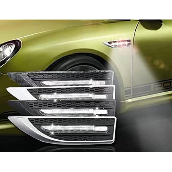 Aksmit Car Side Fender Light with 3 Colour Led Indicator Light