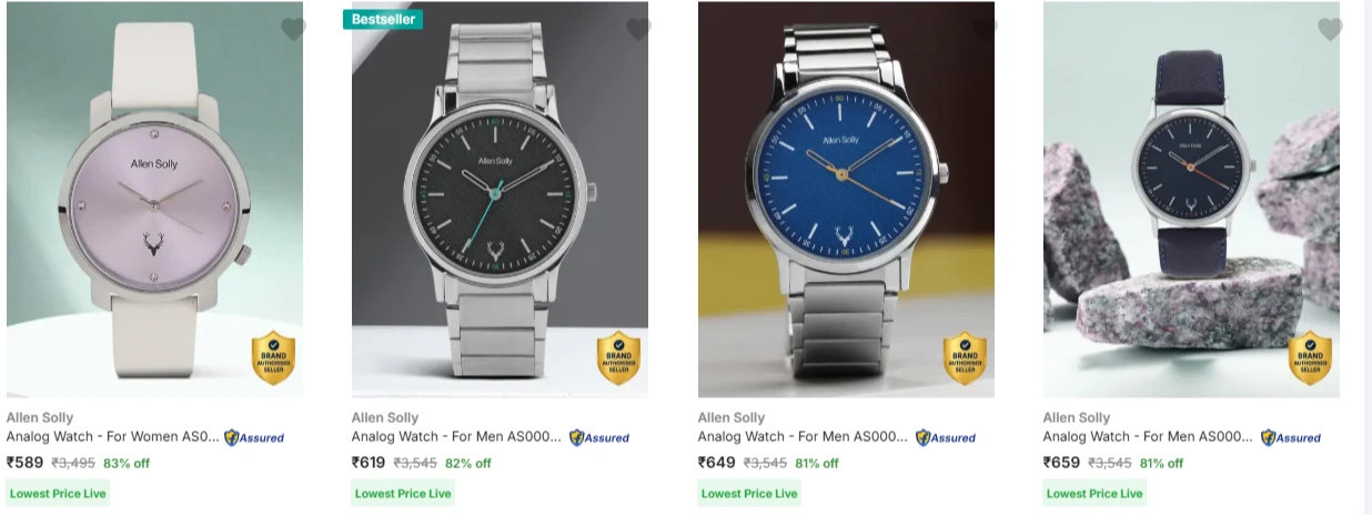 Allen Solly Wrist Watches at minimum 81% Discount