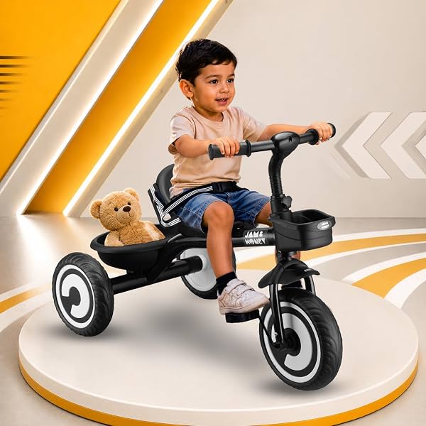 Amazon Brand - Jam & Honey | Kids Tricycle | Red | 2-Point Safety Harness