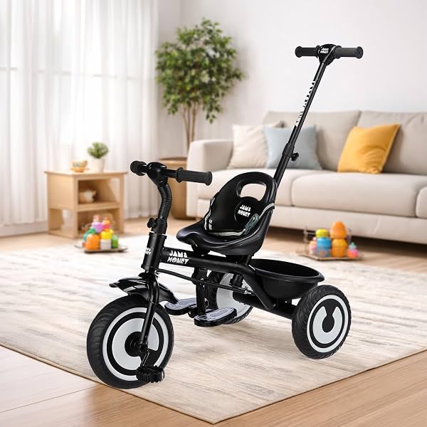 Amazon Brand - Jam & Honey Tricycle for Kids | Seatblet, Parental Handle