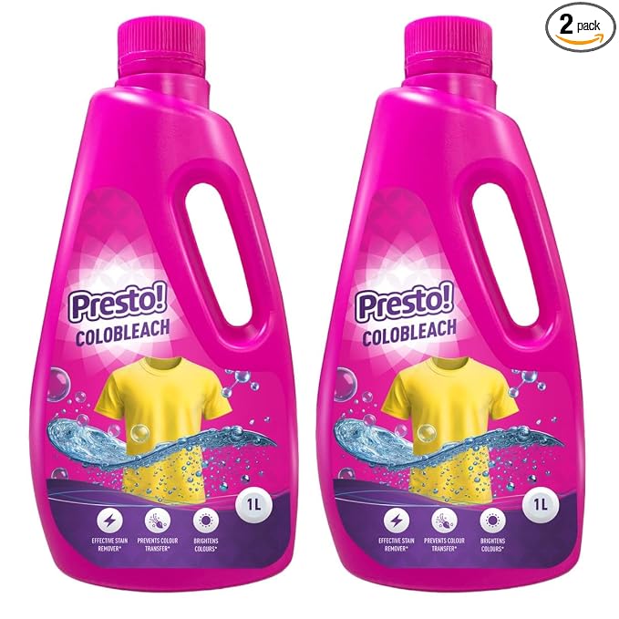 Amazon Brand - Presto! Colobleach 2L (1L x Pack of 2) Detergent Add-On Liquid