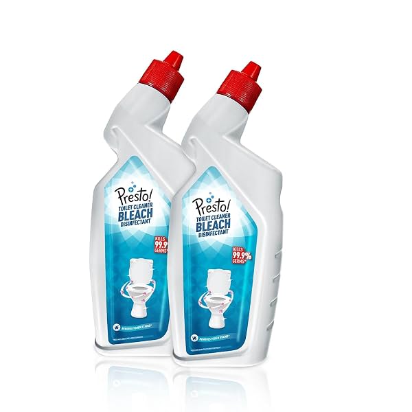 Amazon Brand - Presto! Toilet Cleaner Bleach Disinfectant |