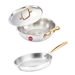 Amazon Brand - Solimo 2 PCS Premium Triply Stainless Steel Cookware Set