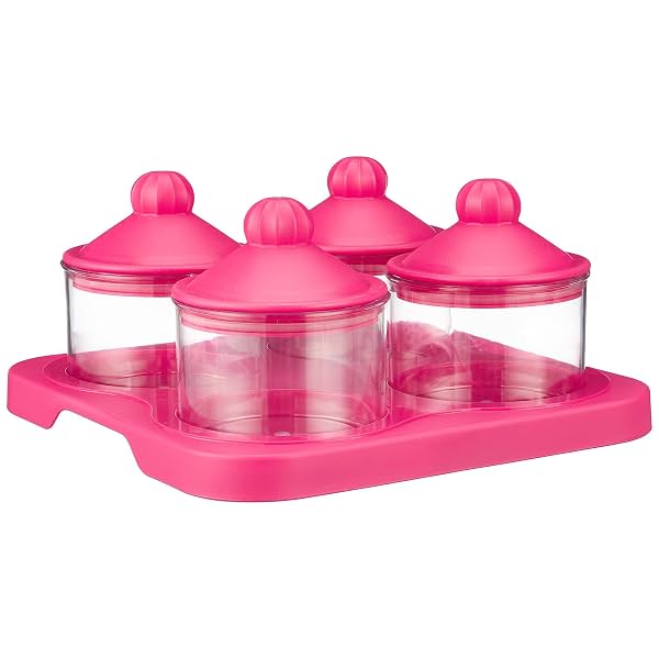Amazon Brand - Solimo Air-Tight Dry Fruit Container Tray Set With Lid & Serving