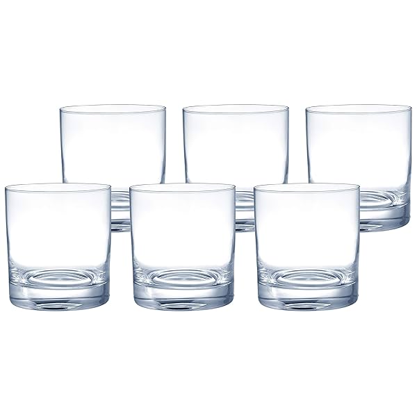 Amazon Brand - Solimo Elitus Whisky Glass Set, 300ml, Set of 6, Transparent