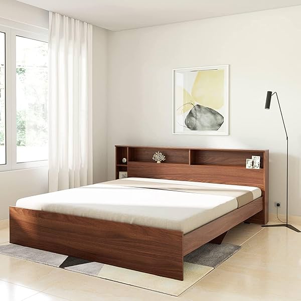 Amazon Brand - Solimo Kenora Engineered Wood King Size Bed Without Storage