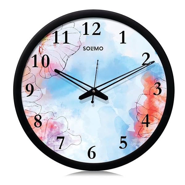 Amazon Brand - Solimo Plastic 12-Inch Wall Clock -