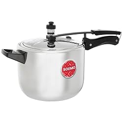 Amazon Brand - Solimo Sleek Stainless Steel Pressure Cooker - 5 Liter