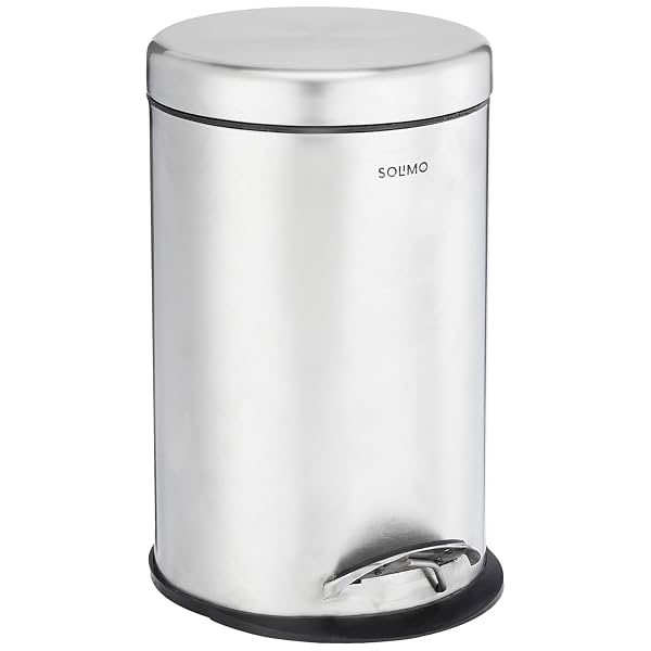 Amazon Brand - Solimo Stainless Steel Pedal Dustbin 7" X 11"