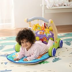 Amazon Brand - Supples 2 in 1 Musical Baby Play Gym with Convertible Walker