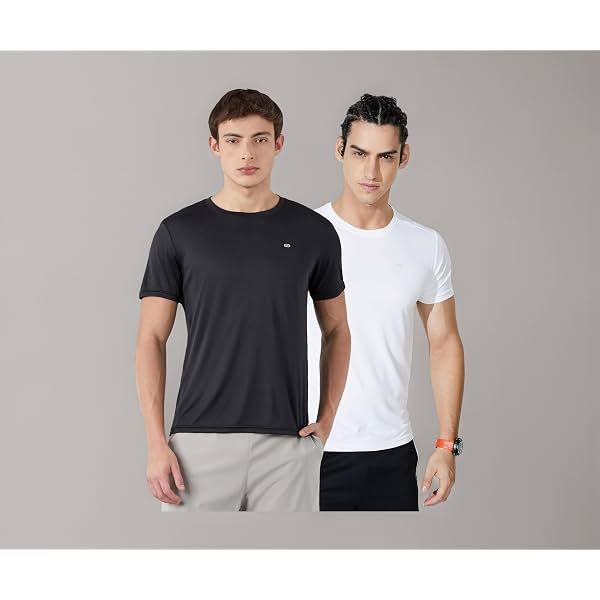 Amazon Brand - Symbol Men's Solid Active Regular Fit Sports T-Shirt | Round Neck
